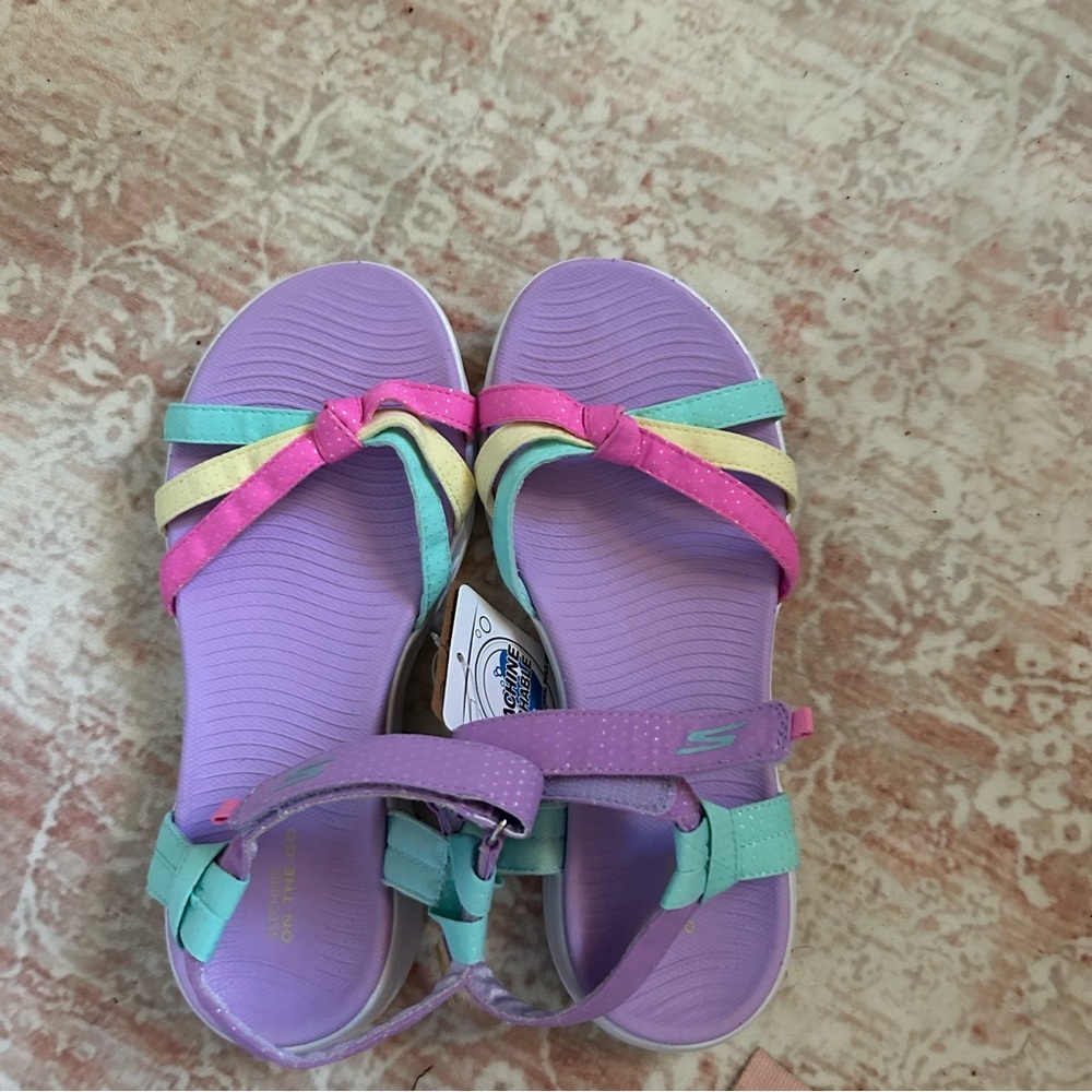 Sketchers Slip ins go walk girls sandal NWT size 3 multicolor - Picture 7 of 11